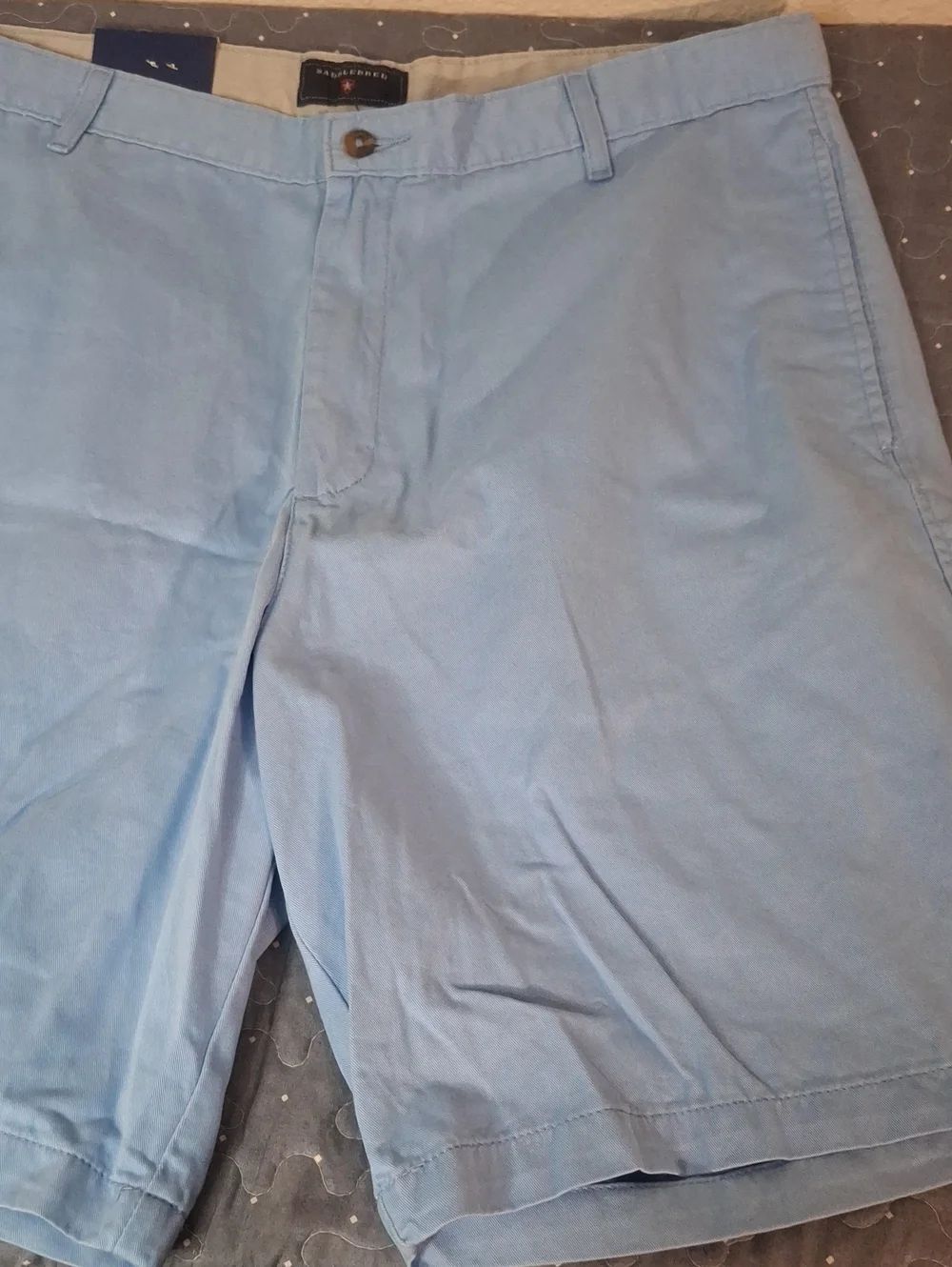 Saddlebred Bubble Blue Flat Front 9 inch Men's Cotton Shorts size 38 NWT